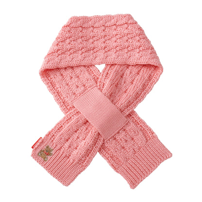 MIKI HOUSE Bear Cable Knit Scarf