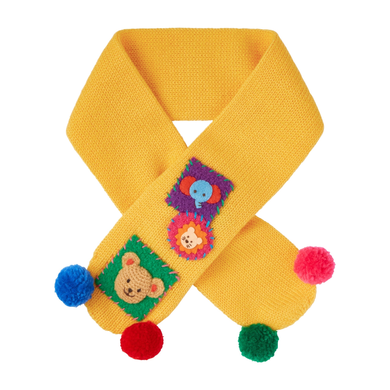 Classic Bear Colourful Pom-Pom Scarf