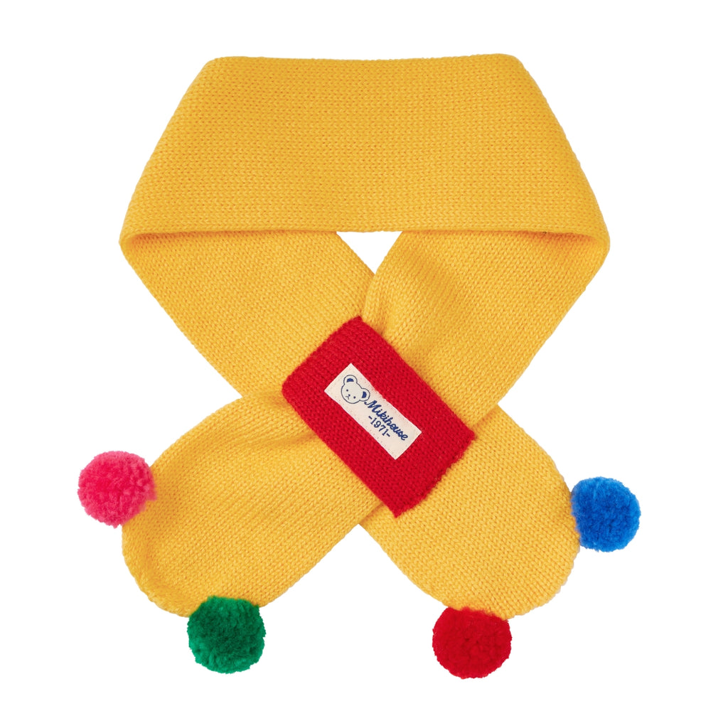 Classic Bear Colourful Pom-Pom Scarf