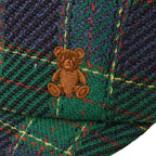 MIKI HOUSE Bear Brushed Check Newsboy Cap