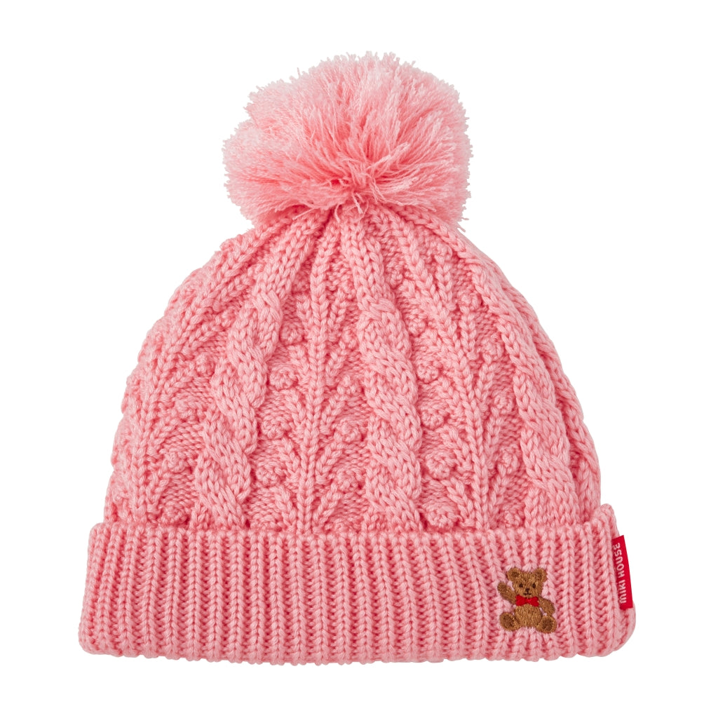 MIKI HOUSE Bear Cable Knit Beanie