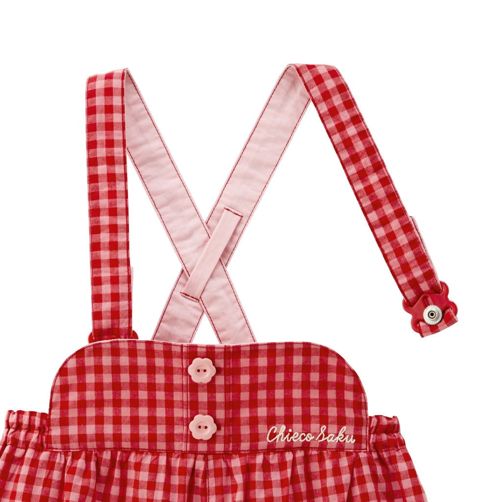 Chieco Gingham Short Overalls (5/10 Length)