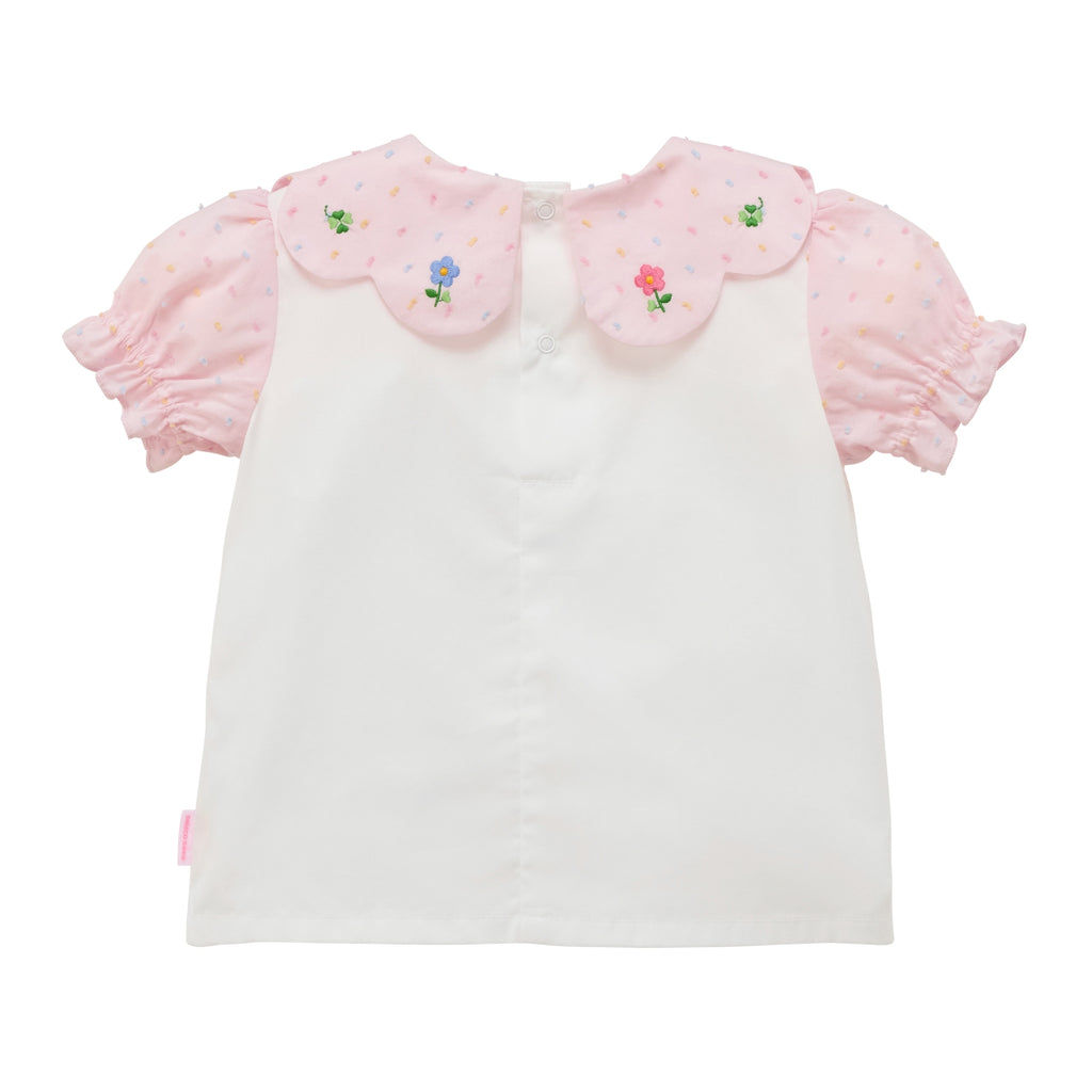 Chieco Saku Dewdrop Jewels Petal Collar Blouse