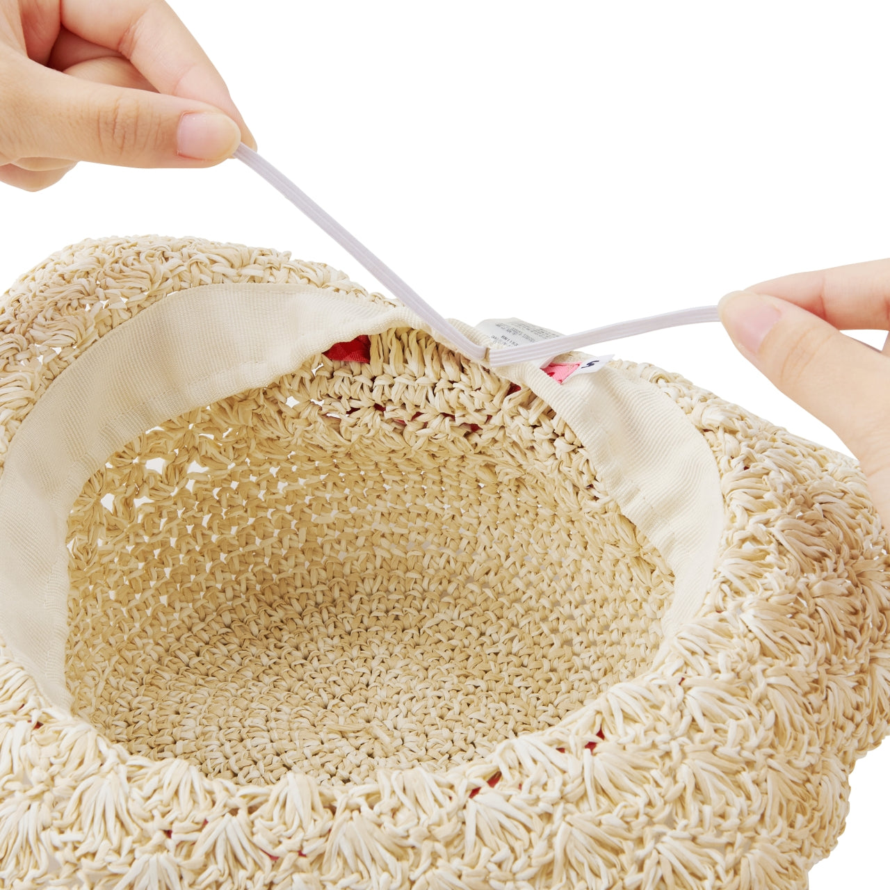 Chieco Saku Gingham Bow Straw Hat