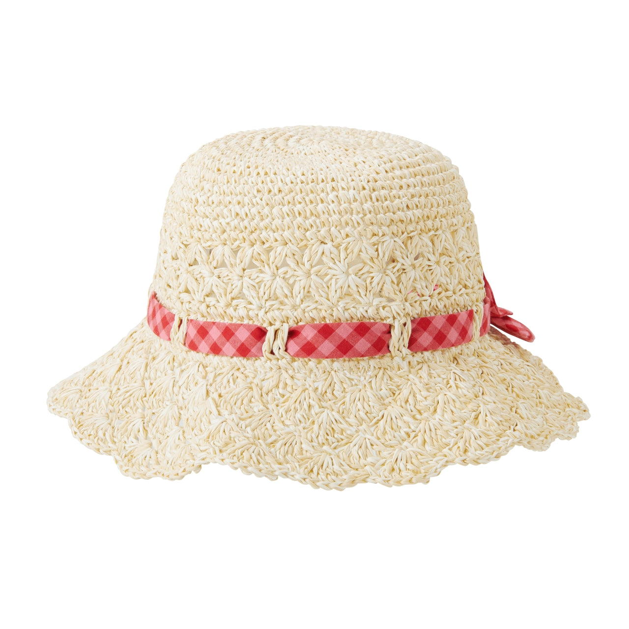 Chieco Saku Gingham Bow Straw Hat