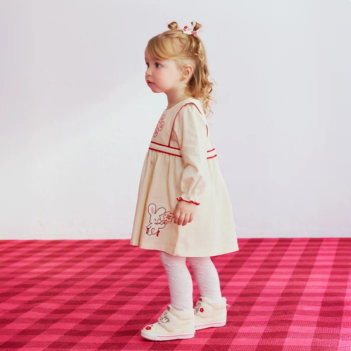 Chieco Saku White Snow Corduroy Dress