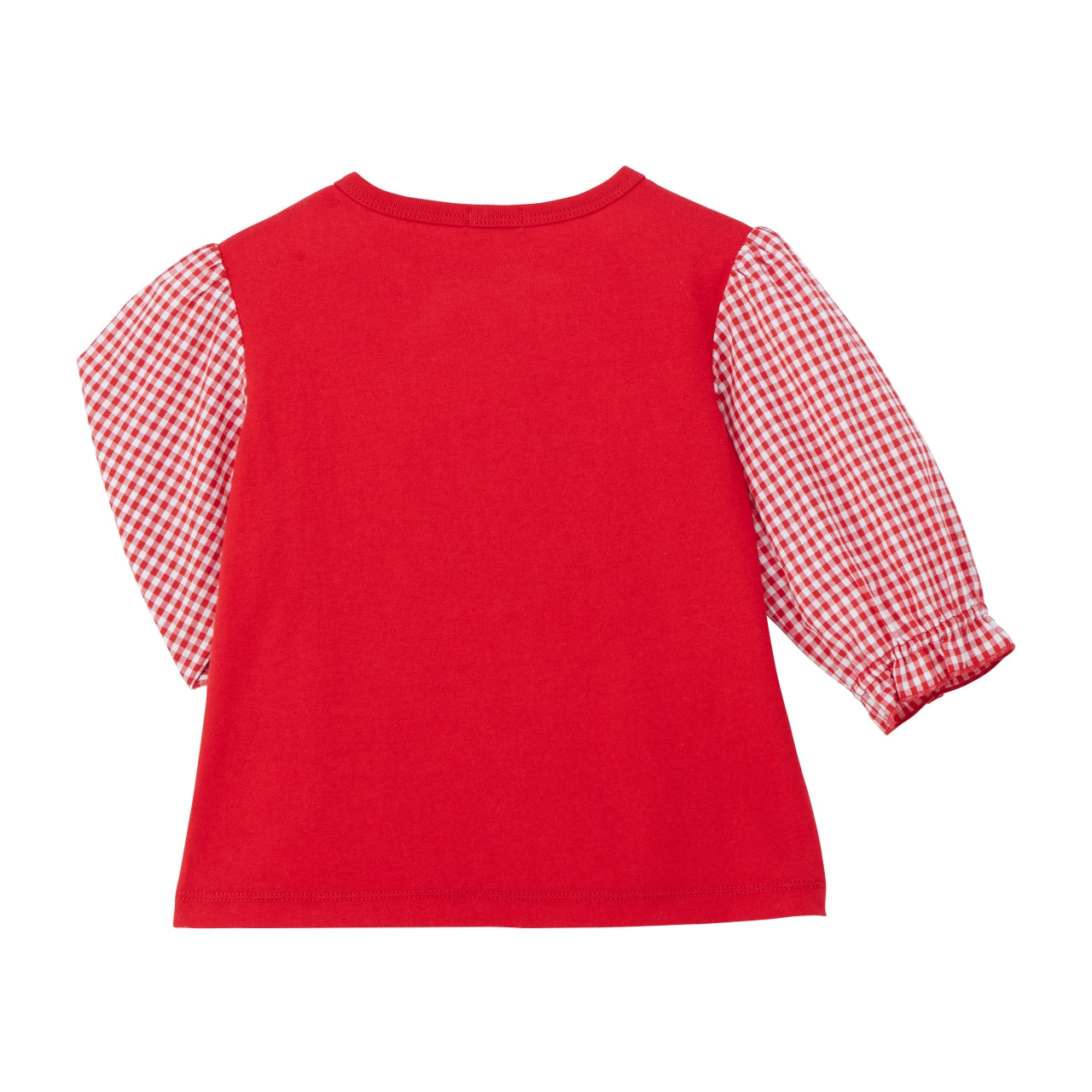 Chieco the Painter Embroidered Gingham Sleeve Tee