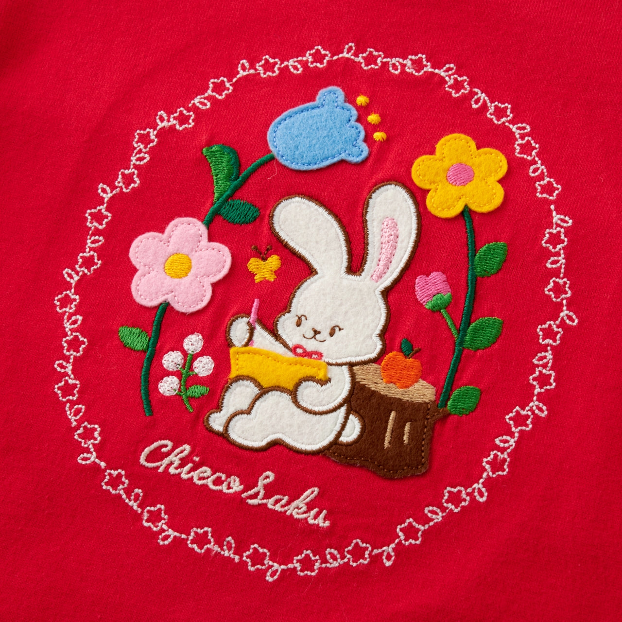 Chieco the Painter Embroidered Gingham Sleeve Tee