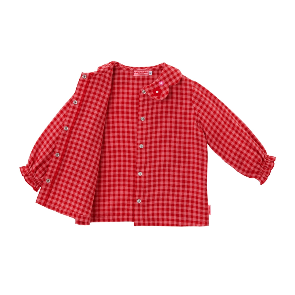 Chieco's Petal Pink Checkered Blouse