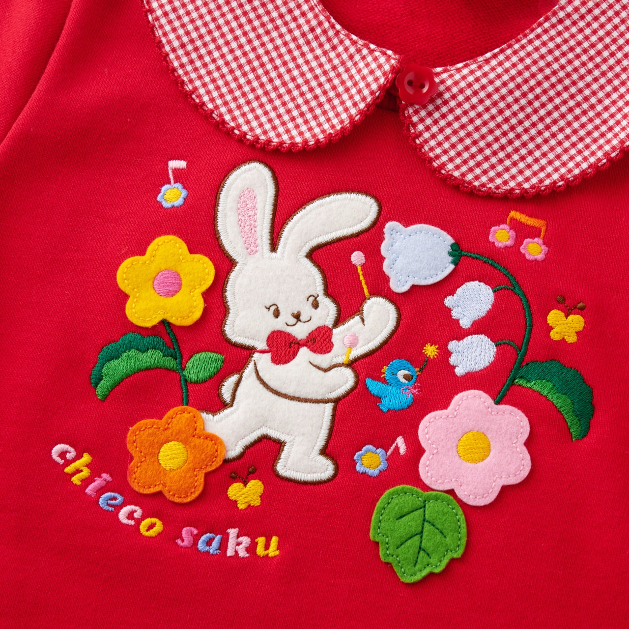 Removable Gingham Collar Sweatshirt