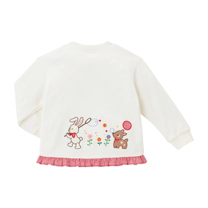 Chieco's Gingham Frill A-Line Sweatshirt