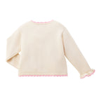 Chieco Saku Season Colour Grey Frill Knit Cardigan