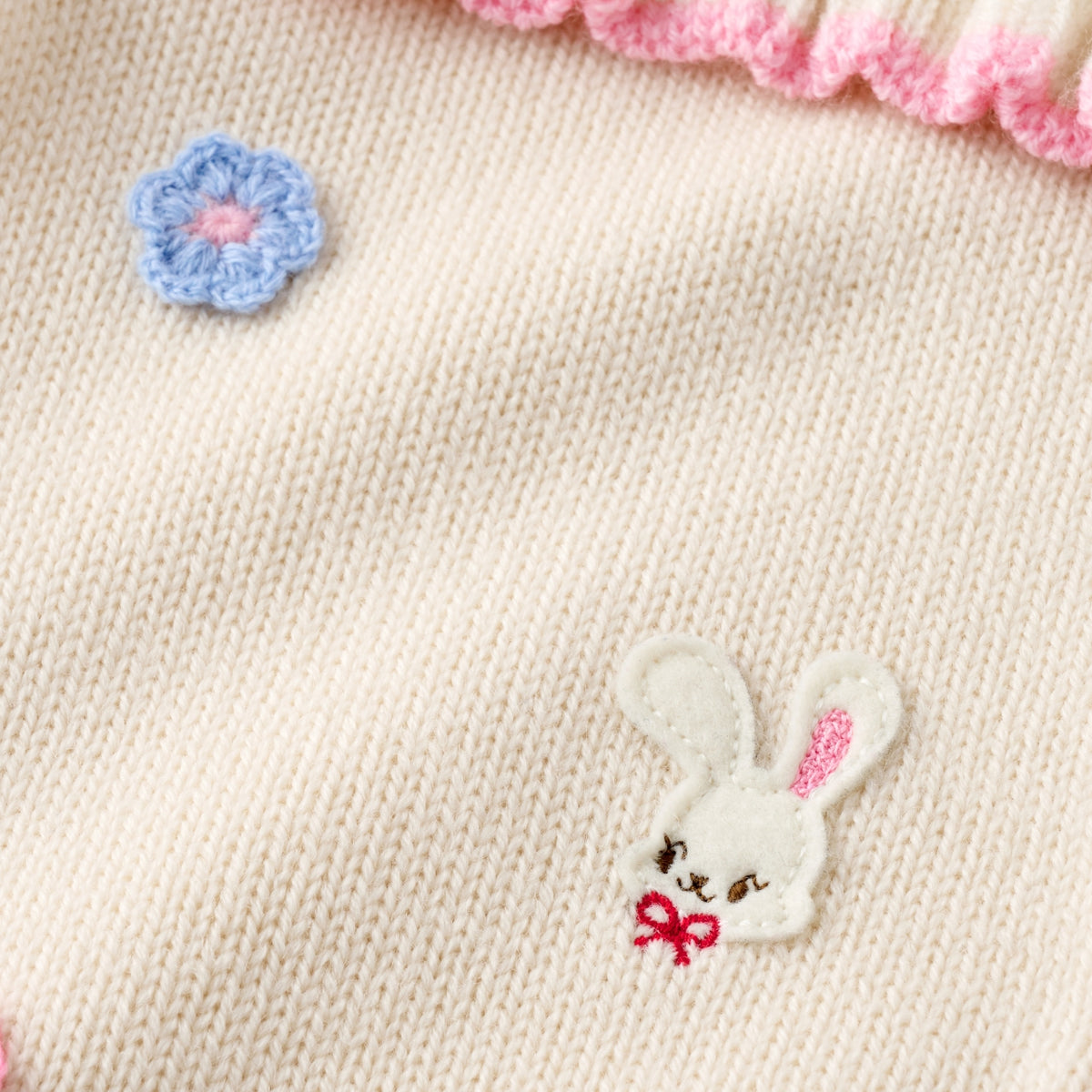 Chieco Saku Season Colour Grey Frill Knit Cardigan