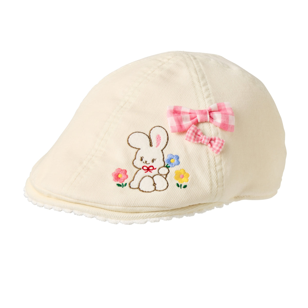 Chieco Saku White Snow Corduroy Newsboy Cap