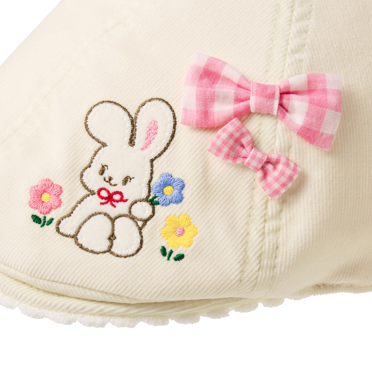 Chieco Saku White Snow Corduroy Newsboy Cap