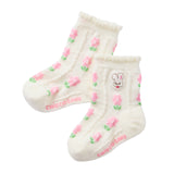 Chieco Saku Crystal Bead Collection Floral Frill Socks