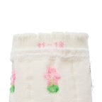 Chieco Saku Crystal Bead Collection Floral Frill Socks