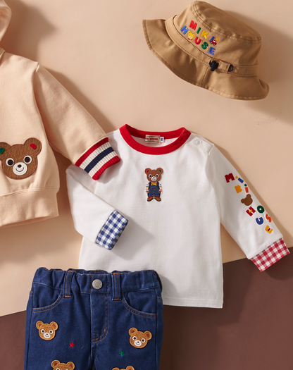 Long-Sleeve Tees with raised Pucchi bear