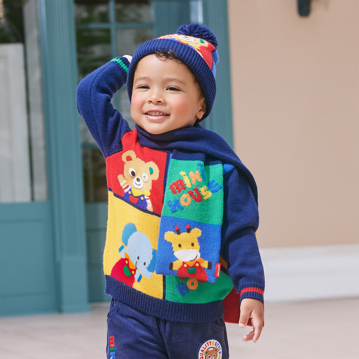 Pucchi's Festive MIKI HOUSE Friends Sweater