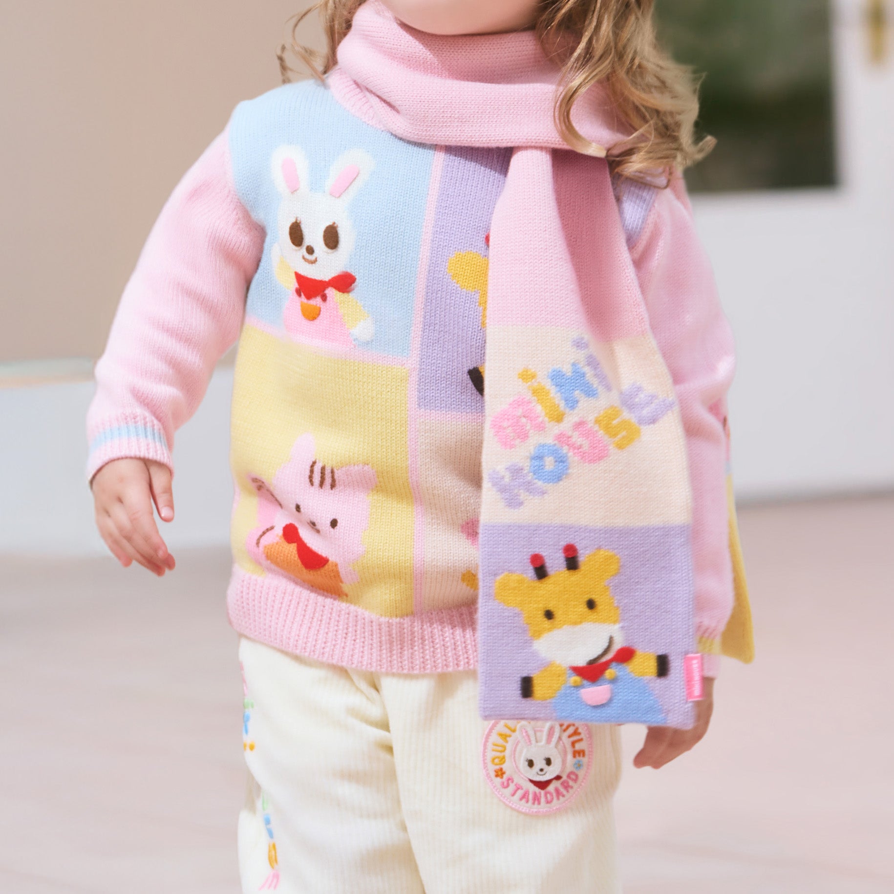 Festive MIKI HOUSE Friends Scarf