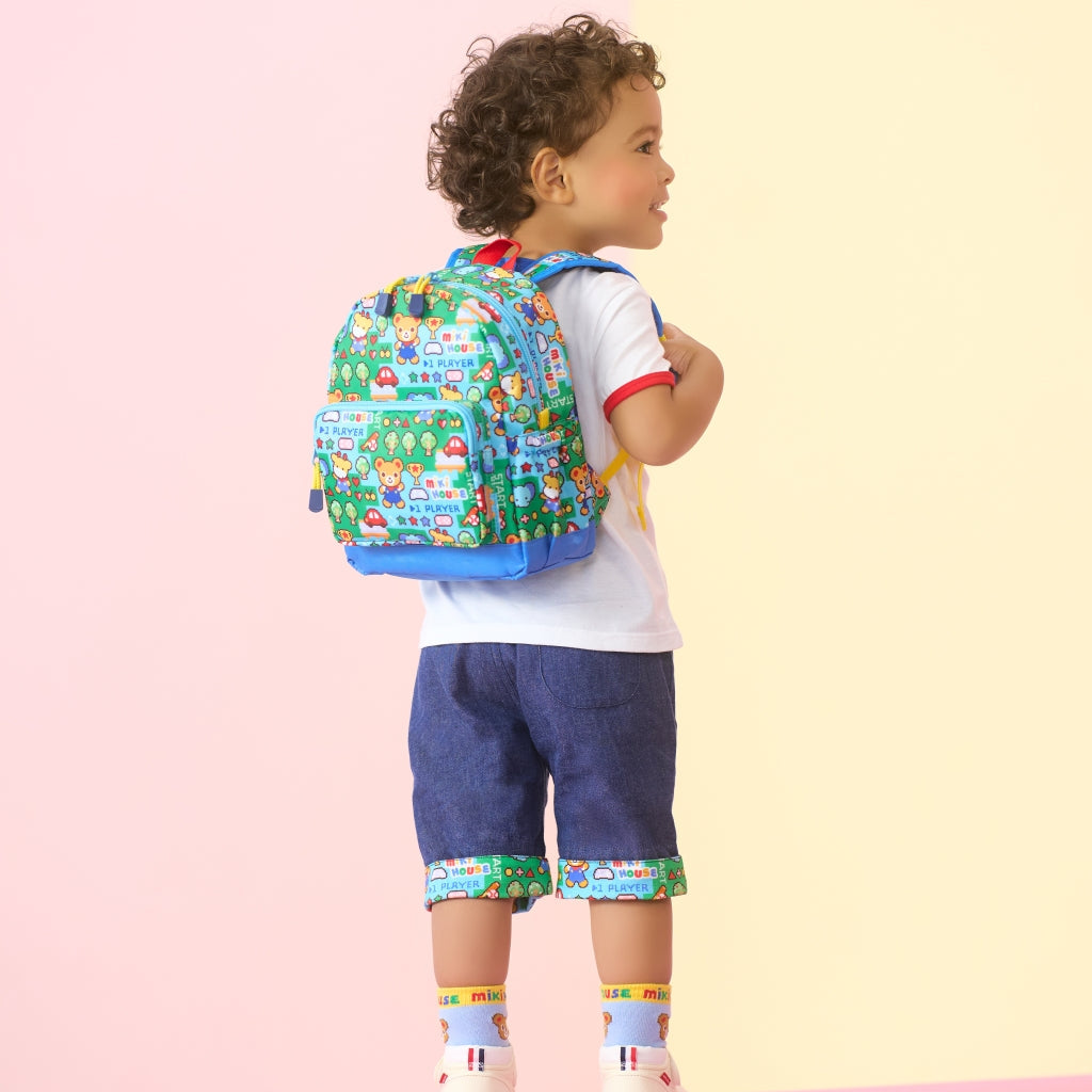 Retro Game Denim-Style Shorts