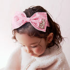 Chieco Saku Pink Gingham Bow Baby Headband