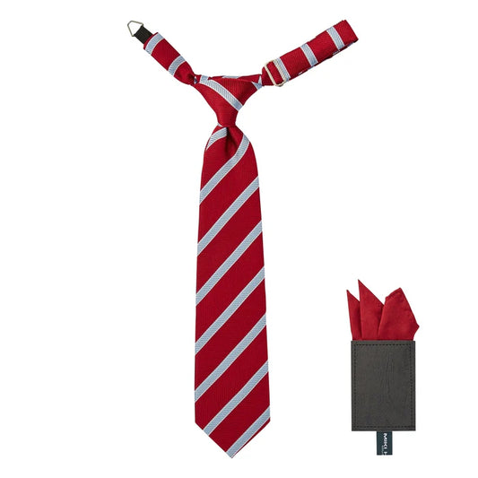 Silk Tie (Stripy motif - Red)