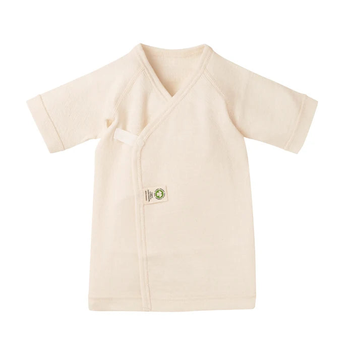 GOTS Organic Cotton Wrap-Front Short Baby Undershirt