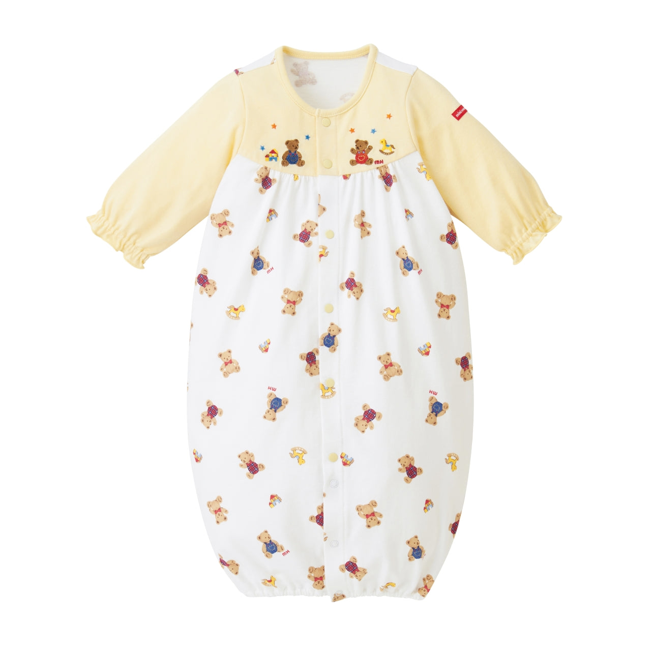 MIKI HOUSE Bear Convertible Newborn Coverall
