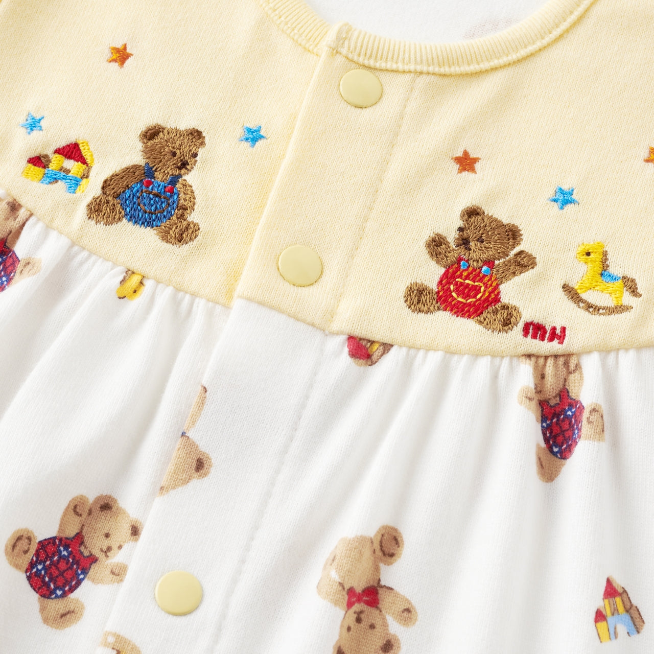 MIKI HOUSE Bear Convertible Newborn Coverall