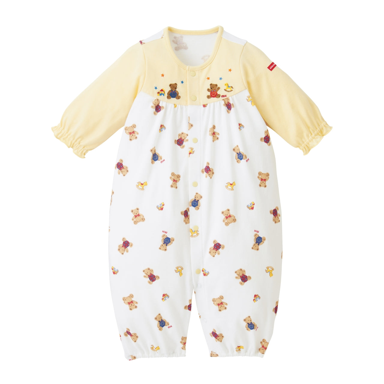 MIKI HOUSE Bear Convertible Newborn Coverall