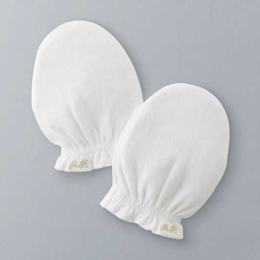 Sea Island Cotton Knit-Gauze Baby Mittens