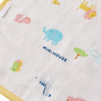 Double Weave Gauze Bib with Lining - Friendly animal motif