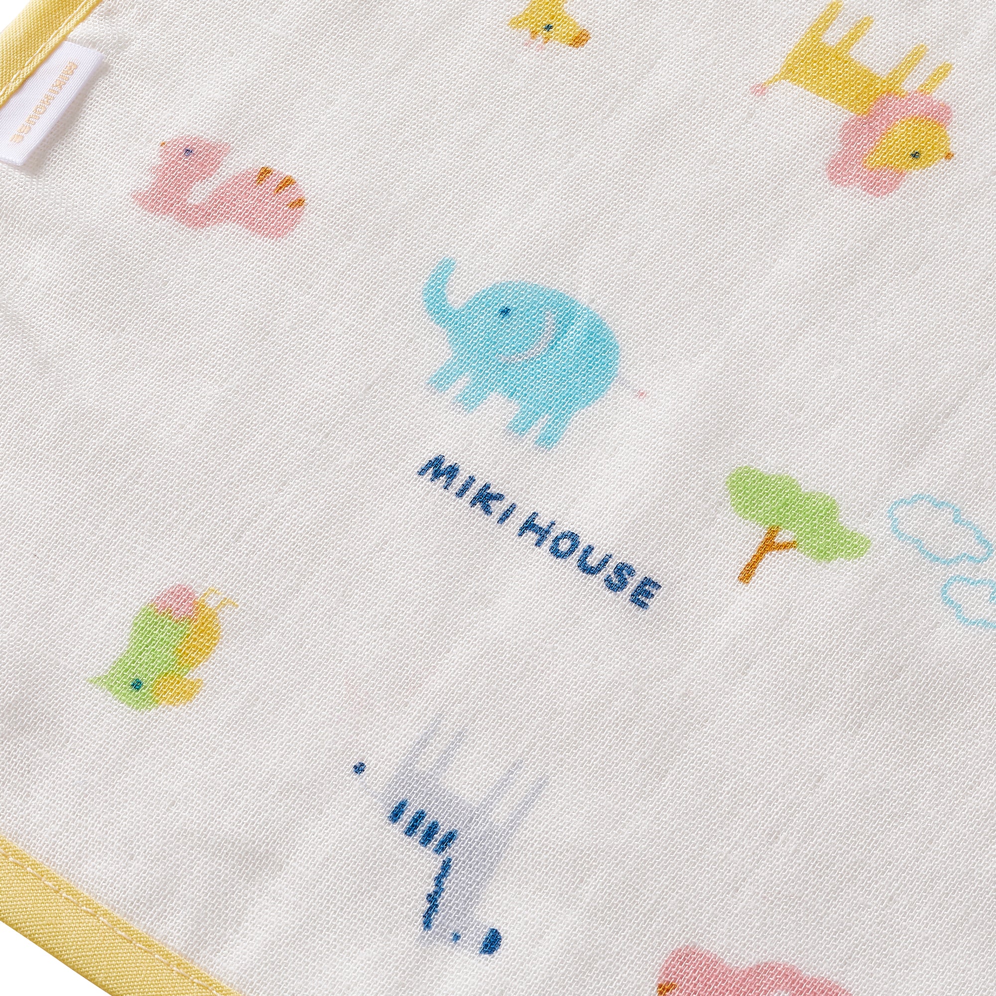 Double Weave Gauze Bib with Lining - Friendly animal motif