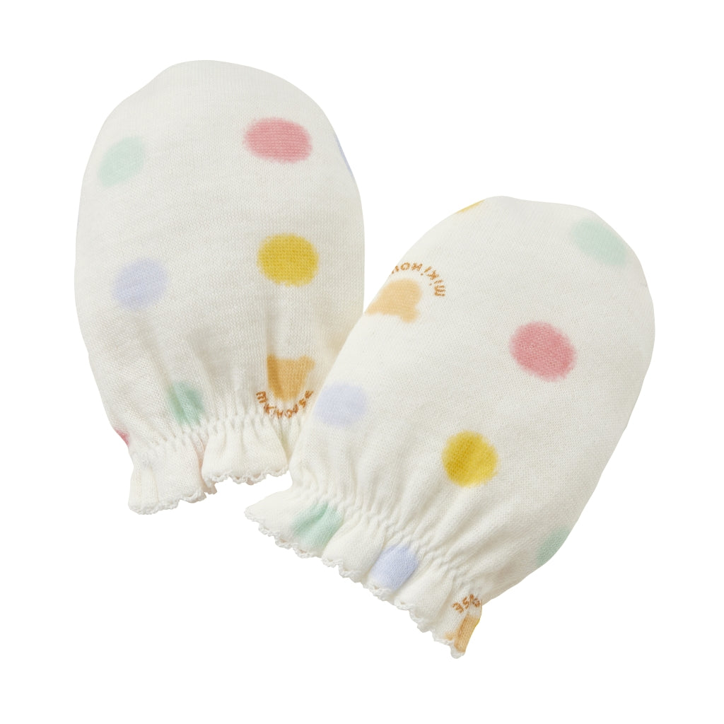 PureVeil Newborn Mittens – Multicolour Dots