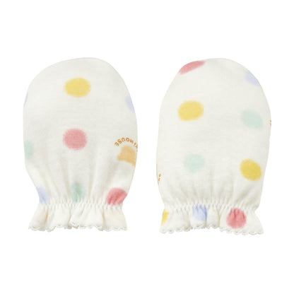 PureVeil Newborn Mittens – Multicolour Dots