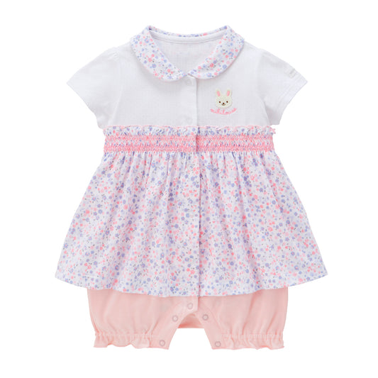 Baby Bunny and Floral Pattern Playsuit