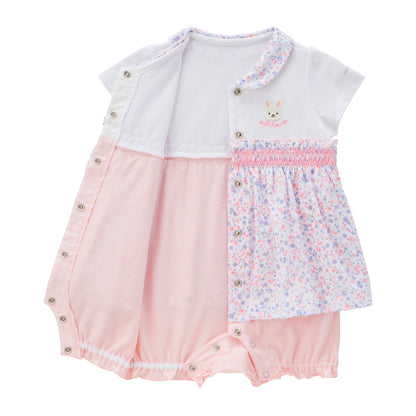 Baby Bunny and Floral Pattern Playsuit