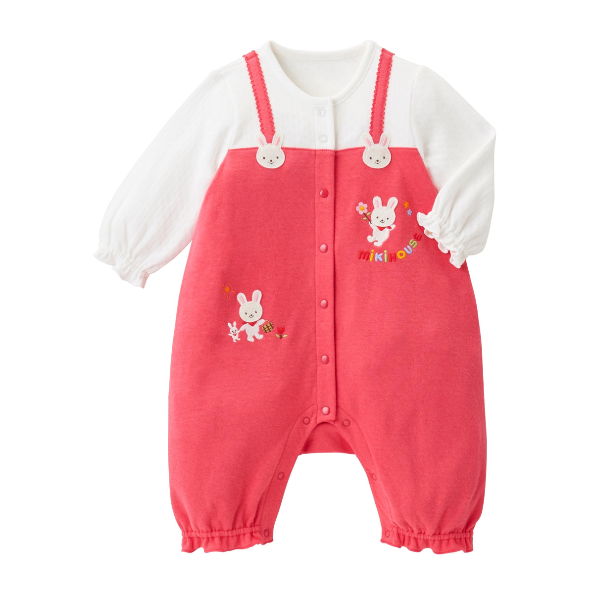 Bunny Motif Overall-Style Coverall