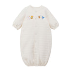 Animal Embroidered Knit-Quilt 2-Way Coverall