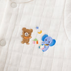 Animal Embroidered Knit-Quilt 2-Way Coverall