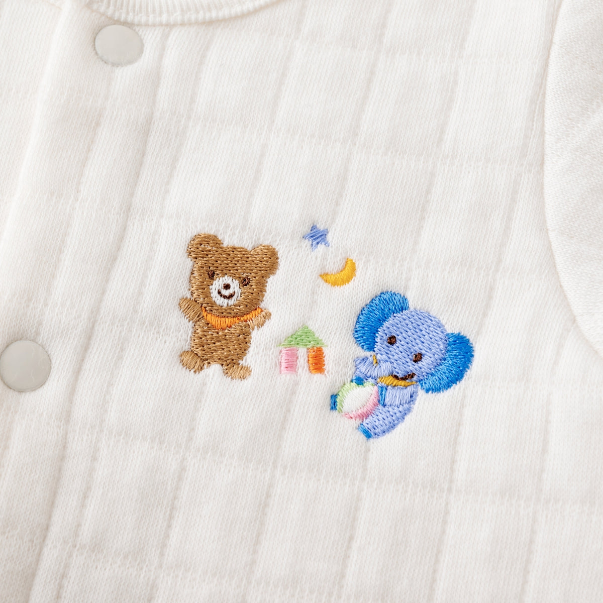 Animal Embroidered Knit-Quilt 2-Way Coverall