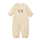 Bear Embroidered Knit-Quilt 2-Way Coverall