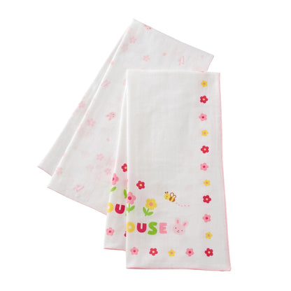 Two-Piece Gauze Towel Set (Sakura and Flowers motif)