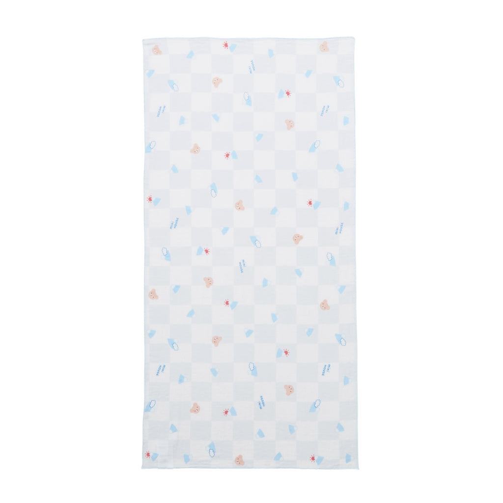 Two-Piece Gauze Towel Set (Stars and Mount Fuji motif)