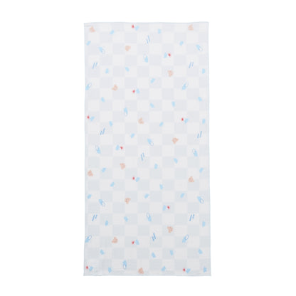 Two-Piece Gauze Towel Set (Stars and Mount Fuji motif)