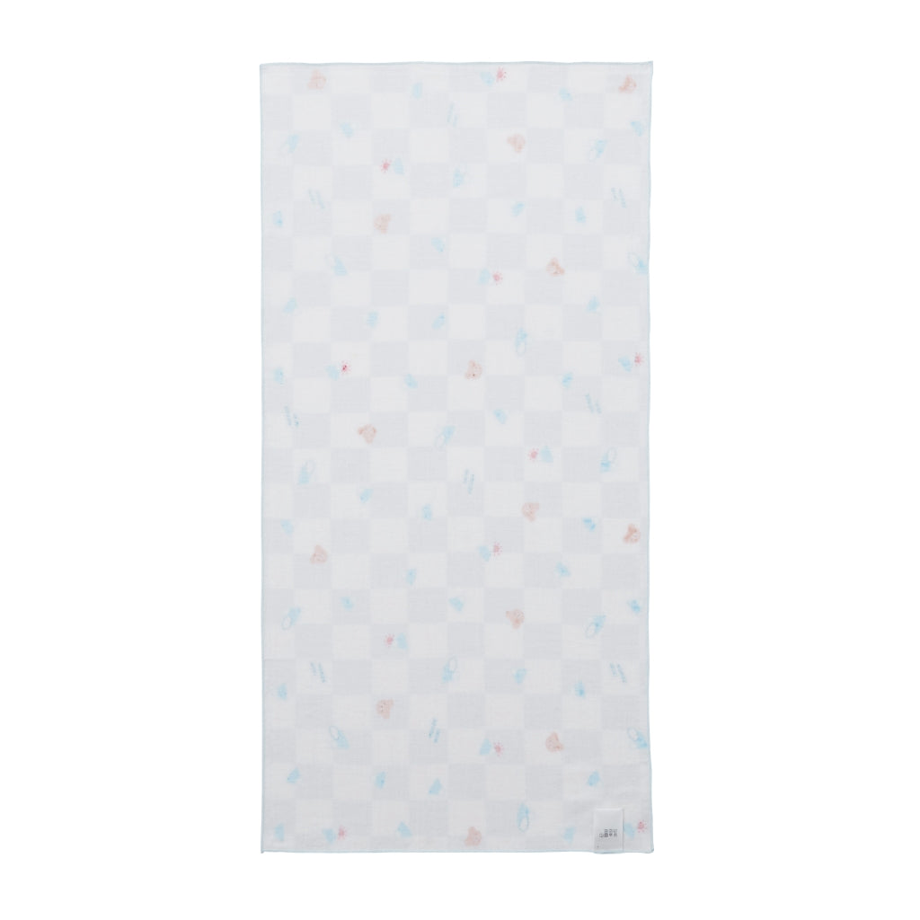 Two-Piece Gauze Towel Set (Stars and Mount Fuji motif)