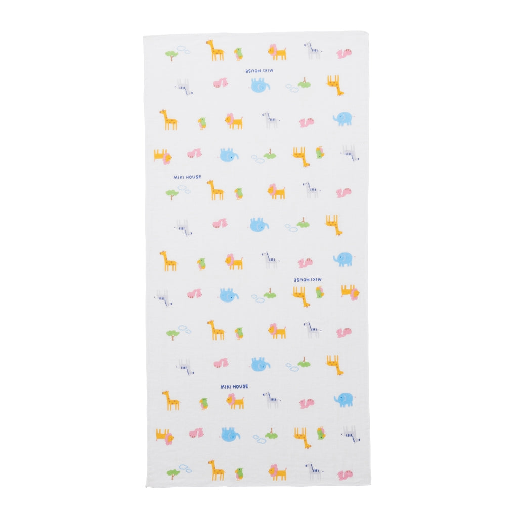 Two-Piece Gauze Towel Set (Stars and Friendly Animals motif)