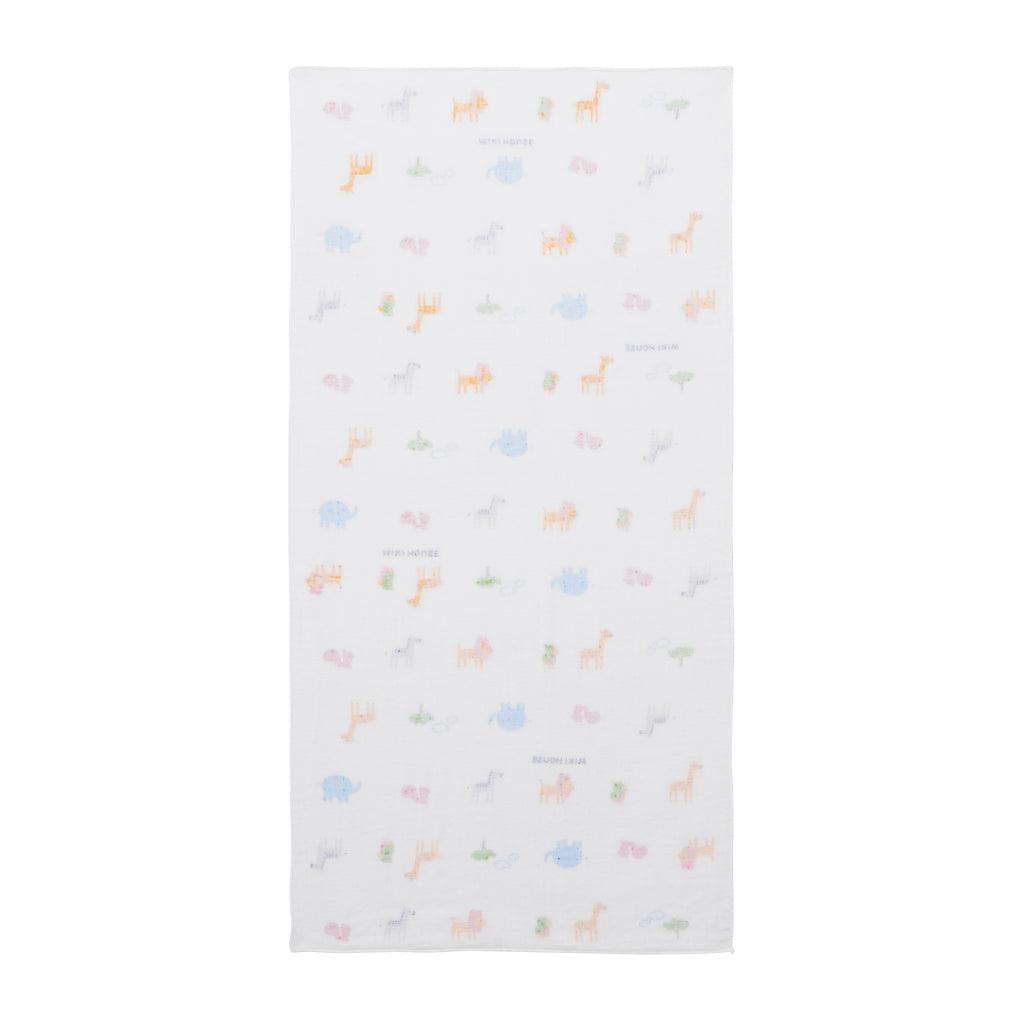 Two-Piece Gauze Towel Set (Stars and Friendly Animals motif)