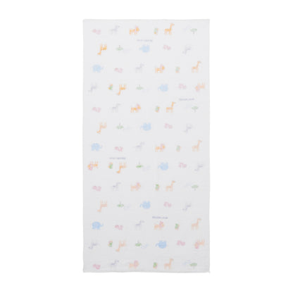 Two-Piece Gauze Towel Set (Stars and Friendly Animals motif)